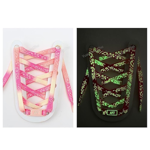 lacci con motivo fosforescente per Air Force 1: lacci piatti luminosi per Halloween, Natale, feste e personalizzazione streetwear