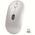 mouse wireless leggero con display a batteria mouse wireless portatili sottili da 2,4 g per laptop mouse per computer con clic silenzioso senza fili ricaricabile fino a 1600 dpi per PC mac macbook