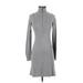 Athleta Casual Dress - Sweater Dress Turtleneck Long sleeves: Gray Solid Dresses - Women's Size X-Small