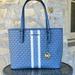 Michael Kors Bags | Michael Kors Jet Set Carry All Signature Stripe Tote Handbag Blue Chambray | Color: Blue | Size: Os