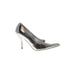 Wild Diva Heels: Slip On Stilleto Cocktail Silver Solid Shoes - Women's Size 7 1/2 - Pointed Toe