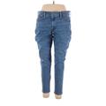 J.Crew Jeans - Mid/Reg Rise Skinny Leg Cargo: Blue Bottoms - Women's Size 34 - Medium Wash