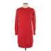 J.Crew Casual Dress - Sweater Dress: Red Dresses - Women's Size Large