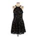 Doe & Rae Cocktail Dress: Black Jacquard Dresses - Women's Size Large