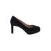 Stuart Weitzman Heels: Black Solid Shoes - Women's Size 9 1/2 - Round Toe