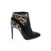 Aquazzura Heels: Blue Snake Print Shoes - Women's Size 37.5 - Almond Toe