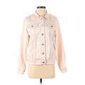 Buffalo by David Bitton Denim Jacket: Below Hip Ivory Solid Jackets & Outerwear - Women's Size Small