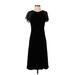 Lauren by Ralph Lauren Casual Dress - Midi: Black Solid Dresses - Women's Size 4