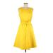 Calvin Klein Cocktail Dress - A-Line: Yellow Dresses - Women's Size 8