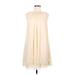 Jessica Simpson Casual Dress - A-Line Scoop Neck Sleeveless: Ivory Solid Dresses - Women's Size 8