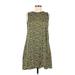 Zara Basic Casual Dress - Mini Crew Neck Sleeveless: Green Dresses - Women's Size Medium