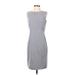 Calvin Klein Casual Dress - Shift: Gray Solid Dresses - Women's Size 4