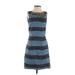 Piazza Sempione Casual Dress - Shift: Blue Stripes Dresses - Women's Size 40