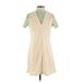 Melody Ehsani Casual Dress - Mini Plunge Short sleeves: Tan Dresses - New - Women's Size Small