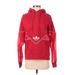 Adidas Pullover Hoodie: Red Print Tops - Women's Size X-Small