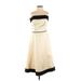 White House Black Market Cocktail Dress - Bridesmaid Open Neckline Sleeveless: Ivory Solid Dresses - Women's Size 6