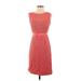 BCBGMAXAZRIA Casual Dress - Sheath Crew Neck Sleeveless: Red Print Dresses - Women's Size 0