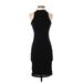 Fashion Nova Cocktail Dress - Bodycon High Neck Sleeveless: Black Solid Dresses - Women's Size X-Small