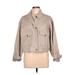 Sebby Collection Denim Jacket: Short Tan Print Jackets & Outerwear - Women's Size Large