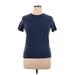 Sonoma Goods for Life Short Sleeve T-Shirt: Blue Solid Tops - Women's Size X-Large