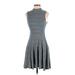 Altar'd State Casual Dress - Mini High Neck Sleeveless: Gray Dresses - Women's Size Small