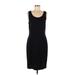 St. John Collection Casual Dress - Sheath Scoop Neck Sleeveless: Black Print Dresses - Women's Size 8