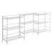 Ergode Xtra Storage 3 Tier Wide Folding Metal Shelves - Easy Assembly Adjustable Feet Anti-Tip Hardware - Ideal for Any Room - Customize with Xtra Storage Collection (Sold Separately)