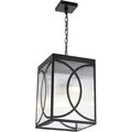 DIQIN Outdoor Pendant Light 3-Lights Exterior Porch Hanging Ceiling Lighting Outdoor with Clear Ribber Glass for Entryway Patio Doorway Hallway