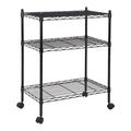 Wire Shelving Adjustable Steel Storage 3 Tier Heavy Duty Storage Shelves With wheels Garage Shelf Metal Shelving Organization