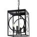 DIQIN 4 Lights Outdoor Pendant Light Fixture in Black Finish Finish Classic Indoor Outdoor Hanging Lantern Lighting with Clear Glass Shade for Porch Entryway Hallway