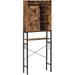 Over The Toilet Storage Cabinet Large Capacity 5 Tier Over Toilet Bathroom Organizer with Sliding Door Bathroom Shelves Over Toilet with Paper Hook Easy Assembly Rustic Brown BF48TS01