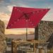 CHYVARY 6.5x6.5Ft LED Patio Market Umbrella Outdoor Weather-Resistant Frame Table Umbrella for Poolside Deck and Yard Red