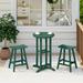 Costaelm Paradise Counter Height Bar Stools Outdoor Bistro Patio Bar Table Set Dark Green