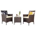 3 Pieces Patio Furniture Sets Wicker Patio Set PE Rattan Patio Furniture Patio Bistro Sets Porch Furniture Outdoor Conversation Sets Wicker Patio Chairs Balcony Furniture Set