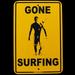 Metal GONE SURFING Tin Sign Beach Bar/Pub/Surf Shop/Surfer Home Wall/Door Decor
