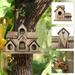 Nksudet Bird Feeders Clearance Bird House Bird House For Outside Hummingbird House With 6 Hole Bluebirds Finchs Hanging Big Birdhouse Nesting Box Birdhouse For Backyard/Courtyard/Patio Decor