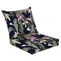 Outdoor Deep Seat Cushion Set 24 x 24 Tropical plants seamless pattern Bird paradise Selenicereus Deep Seat Back Cushion Fade Resistant Lounge Chair Sofa Cushion Patio Furniture Cushion