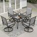 Sophia & William 5 Piece Outdoor Patio Dining Set Textilene Chairs and Table Furniture Set Gray