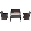 VIXLON Outdoor Furniture Conversation Set (Upgraded Version Metal Base 4-Piece)