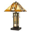 Cal Lighting Tiffany Table Lamp W/7W Night Light