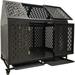 Heavy Duty Dog Crate Cage Kennel Roof Large Strong Metal Playpen for Large Medium Dogs 45 /Black