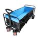EUROCO 53 Larger Wagon Cart Foldable Beach Wagon with Handle All Terrain Folding Garden Wagon for Sand Collapsible Utility Wagon for Kids for Outdoor Garden and Beach Black+Blue