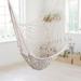 Hammock Chair Hanging Rope Air/Sky Chair Swing for Indoor Outdoor Garden Yard Beige