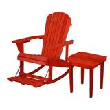 Best Desu 2007RD-R1ET1 Zero Gravity Collection Red Adirondack Rocking Chair with Built-in Footrest
