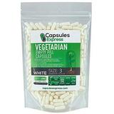 XPRS Nutra Size 3 Empty Capsules - 100 Count Empty Vegan Capsules - Capsules Express Vegetarian Empty Pill Capsules- DIY Vegetable Capsule Filling- Veggie Pill Capsules Empty Caps (White)
