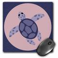 3dRose Cute Sea Turtle Blue and Pink Mouse Pad 8 by 8 inches