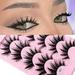 Okdeals 5 Pairs Thai Style Spiky Lashes 3D Wet Look Manga Lashes Japanese Makeup Cosplay Anime Lashes 3D Fluffy Little Devil Natural Look Beauty Eye Lash Extension Tools (Black C)