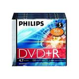 Philips DR4S6S05F - 5 x DVD+R - 4.7 GB (120min) 16x - slim jewel case