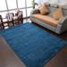 RUGSOTIC CARPETS HAND KNOTTED LOOM WOOL ECO-FRIENDLY AREA RUGS - 6 x9 Rectangle Blue Plain Solid Design High Pile Thick Handmade Anti Skid Area Rugs for Living Room Bed Room (L00111)