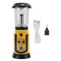 Radio Lantern Hand Crank USB Rechargeable Multi Functional AM FM Emergency Radio LED Flashlight for Camping Hiking Yellow